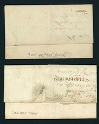 BERWICK - PAIR OF RARE FRAMED "MISSENT.TO/BERWICK" COVERS - STRUCK IN ...