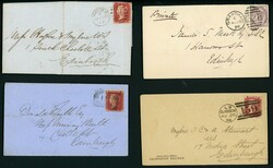 QV STAMPED COVERS COLLECTION INC. DOTTED/EXPERIMENTAL DUPLEXES, ...