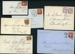 QV STAMPED COVERS COLLECTION INC. DOTTED/EXPERIMENTAL DUPLEXES, ...