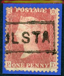 YELL IS. - UNRECORDED BOXED "ULSTA" VILLAGE HS: 1d Red star single ...