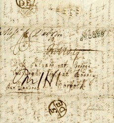 DUBLIN - EXTREMELY EARLY MANUSCRIPT "Mifs[en]t to Dublin" COVER EX ...