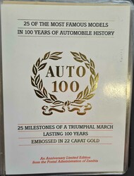 CARS: An album containing 22 carat gold embossed stamps representing ...