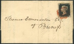 PLATE 1a TE ON INTERESTING COVER FROM LERWICK: A three margined ...