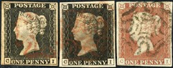 PLATES 1a AND 1b: CI both with red MX cancellations, close to good ...