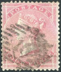 1855 SMALL GARTER WATERMARK - THICK HIGHLY GLAZED PAPER: 4d carmine ...