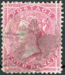1856 MEDIUM GARTER WATERMARK - HIGHLY BLUED GLAZED PAPER: 4d deep ...
