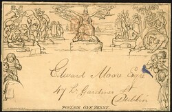 1d LETTER SHEET USED IN IRELAND: 8 June 1840 1d letter sheet Forme 1 ...