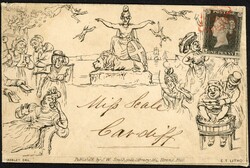 SOUTHGATE NUMBER 2: 9 July 1840 example with a four margined 1d black ...