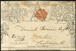 A. CUDDY: 13 Aug. 1840 1d letter sheet Stereo A57 ex London to ...