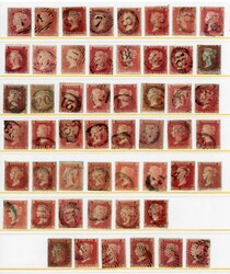 LOW NUMBER DISTRICT CANCELS ON 1d RED STARS: A selection of 46 very ...