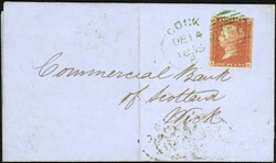CORK SPOON IN GREEN: 14 Dec. 1855 EL (printed receipt) to Wick ...