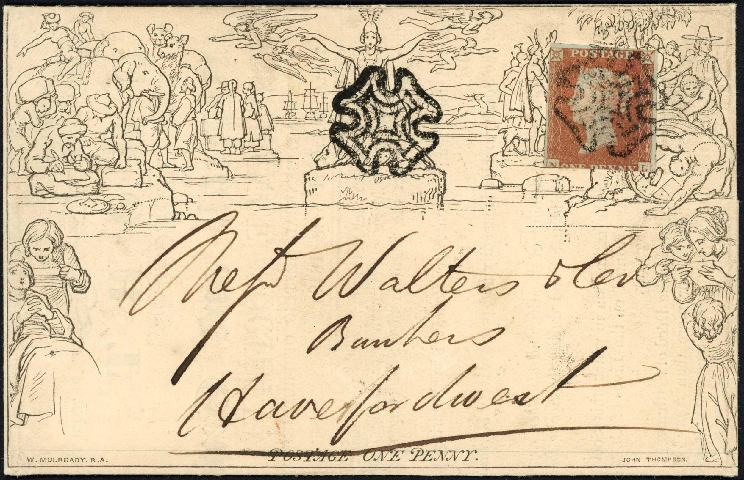 1d MULREADY LETTER SHEET - UPRATED WITH 1841 1d RED: 31 Jan. 1843 1d ...