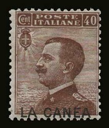 Italian post office: 6 values complete set "LA CANEA" overprint ...