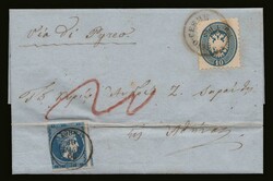 Austrian post office: EL franked with 10sld. cancelled "SCIO-CESME" ...