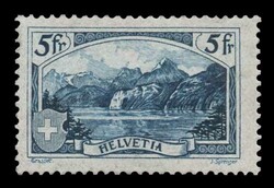 Switzerland: 1928 Mountain landscapes 5 Fr., u/m. (Mi. 227 - cat ...