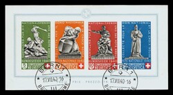 Switzerland: Mi. Block 5 cancelled with "BERN 17 VII 40", u. VF