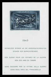 Switzerland: 1945 Victims of war m/s, m. VF (Mi. Bl.11)