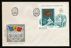 Romania: 1976 Olympic games. Michel Bl. 137 on FDC