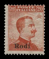 Italian Occupation: 20c. "New domestic postal rates" overprinted ...