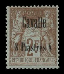 French Post Office: 9 values complete set "Cavalle" overprint. VF ...