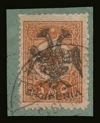 Albania: Mi. 4, u. on fragment Signed Scheller. VF