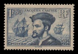 France: 2 values complete set, u/m. The 1,50 Fr. regummed (Yv. ...