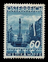 Austria: 1936 Innsbruck ski-races, complete set of 4 values, m. (Mi. ...