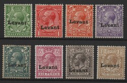 British Field post office: 8 values complete set "Levant" overprint, ...