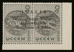 Italian occupation: 40lep.+40lep. in pair "Argostoli overprints", u/m ...