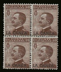 Italian post issues: 40c. "LA CANEA" overprint, in B4 (key value) u/m ...