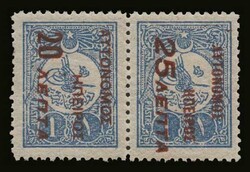 Autonomous N.Epirus: 20lep./1pi.+25lep./1pi. horizontal pair (carmine ...