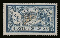 French post office: 15 values complete set "Crete issue", m. VF ...