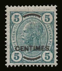 Austrian post office: 2 values complete set "Overprints on Austrian ...