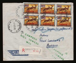 Belgian Congo: Registered cover franked with 6X5F. cancelled "BAKWAGA ...