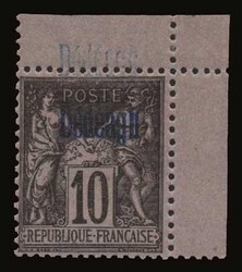 French post office: 10c. with double "Dedeagh" overprint, type I, u/m ...