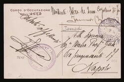 Italian occupation: Military PC cancelled "RR. JANNADI (Rodi Egeo)" ...