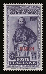 Italian dominion: 10 values complete set "Garibaldi" "PISCOPI" ...