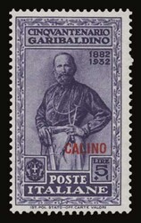 Italian dominion: 10 values complete set "Garibaldi" "CALINO" ...