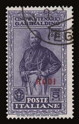 Italian Dominion: 10 values complete set "Garibaldi issues" with ...