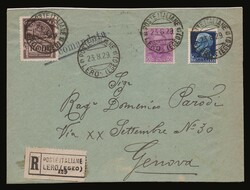Italian dominion: Registered cover franked with 50c.+50.+1.25L. ...