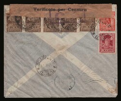 Italian dominion: Cover franked with 5X50c. +5c.+20c., cancelled ...
