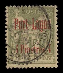 French post office: 6 values complete set "Port-Lagos" overprint, u. ...