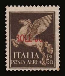 Italian occupation: 50c. "ISOLE JONIE" overprint with "_SOLE" error, ...