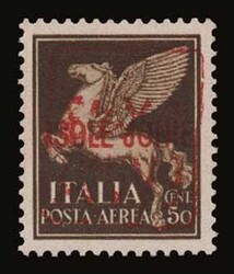 German occupation: 50c. with inverted "EΛΛΑΣ 2.Χ.43" red ...