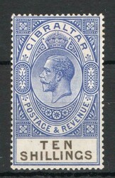 1925 | GIBRALTAR SG 106 M/M GIBRALTAR SG 106 1925 10/- VALUE. ...