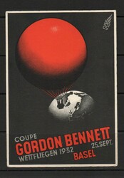 1932 | BALLOON COMMEMORATION POSTCARD. COUPE GORDON BENNETT 1 FRANC ...