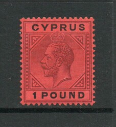 1923 | CYPRUS SG 101 GV £1 DEFINITIVE VALUE M/M In fine mounted mint ...