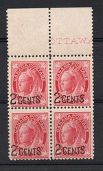 1899 | CANADA SG 171 QV 2 c OVERPRINT BLOCK OF 4 MNHIn good, clean ...