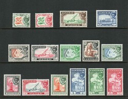 1957 | ZANZIBAR SG 358-72 DEFINITIVE SET M/M In good, clean mounted ...