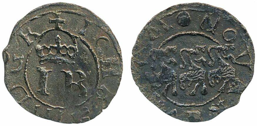 Sweden, Reval, Johan III SB 43b var 1 solidus ND 0.79 g. Dots on ...